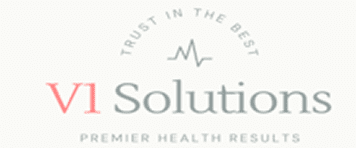 V1 Solutions logo with health slogan.